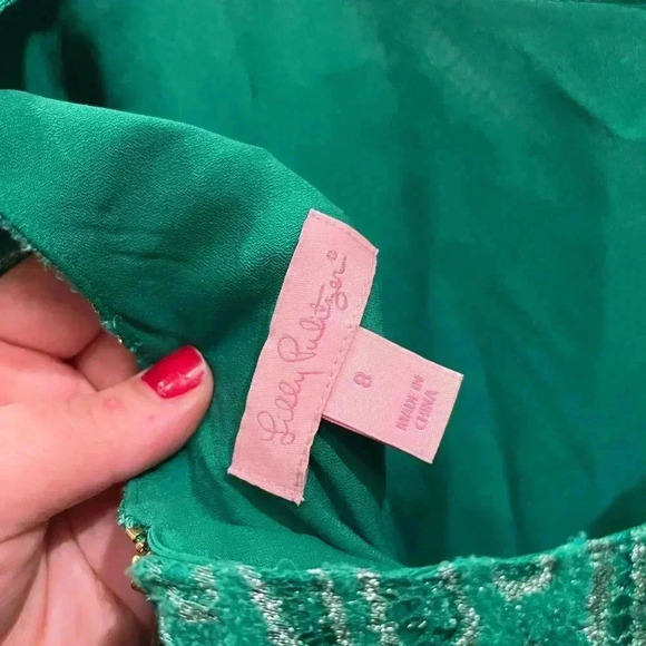 NWT Lilly Pulitzer Camellia Bamboo Geo Lace Dress Size 8 - Picture 12 of 15